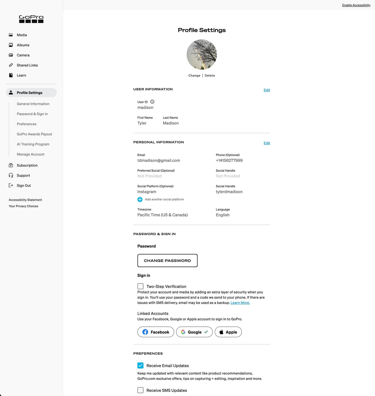 GoPro Web My Account
